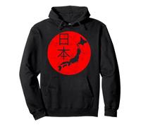 Nihon Japan Map Red Sun Travel Aesthetic Pullover Hoodie