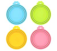 Nihoodering 4 Pcs Silicone Lids Reusable Food Can Lid Covers multicolour Stretch Yoghurt Pot Lids for Drinks Food Storage Kitchen Gadgets Essentials Camping Accessories