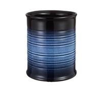 Nihow Kitchen Utensil Holder: 7.2 Inch Extra Large Ceramic Utensil Holder for Countertop - Stable Utensil Crock for Kitchen Counter Decor - Elegant Blue & Black (1PC)