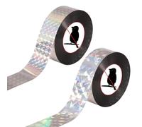 NIhtian 2pcs Bird Scare Tape, Bird Scare Repellent Flash Tape Reflective Holographic Double Sided Pigeon Scare Tape for Pigeons, Gulls, Crows, Starlings, and Swallows.