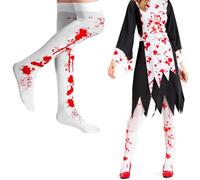 NIhtian Blood Spatter Novelty Halloween Costume Adult Blood Splattered Bloody Halloween Kitchen Dress Up White Butcher Chef Horror Kitchen Cooking Clothing (Colour 3)