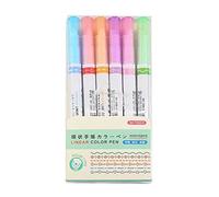 NIHUIFA Colored Curved Pen 6 Color Marker Pens With 6 Different Curved Shapes Fine Lines For Scrapbooking Journaling Card Making Colorful Markers Tip Note Taking Coloring Journaling Writing Drawing