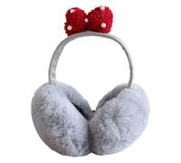 NIHUIFA Foldable Ear Warmers Adjustable Bows Earmuffs with Fuzzy Fleece Lining Unisex Furry Winter Earmuffs for Adults