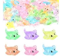 NIHUIFDPY 120Pcs Mini Sting Ray Figures 6 Colors Miniature Resin Stingrays Figurines Realistic Cute Sting Ray Decoration Tiny Sting Ray Ornaments for DIY Dollhouse Micro Landscape Decor