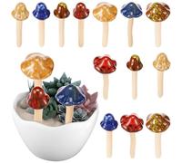 NIHUIFDPY 16Pcs Ceramic Garden Mushroom Ornaments, 8 Designs Adorable Ceramic Mushroom Set, Small Fairy Garden Decoration Ornaments Outdoor