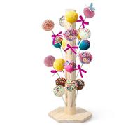 NIHUIFDPY 1pcs 60 Holes Wooden Lollipop Stand Decorative Lollipop Stick Holder Lollipop Tree Holder Easy to Assemble Cake Pop Stand for Baby Shower Wedding Birthday Parties Anniversaries(1PCS)