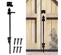 NIHUIFDPY 1PCS Cane Gate Drop Bolt Rod Kit 18 inch Heavy Duty Iron Gate Ground Latch Multipurpose Fence Ground Latch Gates Doors Stopper for Gates Grounds Wood PVC Fences Doors(1pcs,18inches)