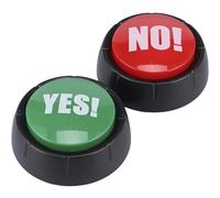 NIHUIFDPY 2Pcs Answer Buzzers for Quizzes, Yes/No Buzzers for Trivia Games, Interactive Fun Talking Button, Game Show Buzzer For Classroom & Home Game Play, 90 x 40mm