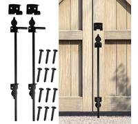 NIHUIFDPY 2PCS Cane Gate Drop Bolt Rod Kit 12inch Heavy Duty Iron Gate Ground Latch Multipurpose Fence Ground Latch Gates Doors Stopper for Gates Grounds Wood PVC Fences Doors(2pcs,12inches)