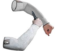 NIHUIFDPY 2PCS Cut Resistant Safety Arm Sleeves, Level 5 Arm Protection Sleeves, Anti Cut Guard Bracers Protector Forearm Wrist Arm Protector Work Sleeve For Garden Kitchen Work (40cm-NO Thumb Hole)