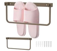 NIHUIFDPY 2Pcs Wall Mounted Shoes Rack, Aluminum Alloy Foldable Shoes Holder Storage Organizer, Space Saving Hanging Wall Shoe Rack for RV Camper Motorhome(2pcs)
