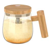 NIHUIFDPY 400ml Self Stirring Mug 7000rpm High Speed Electric Mixing Cup Self Stirring Coffee Mug with Storage Handle Portable Automatic Glass Mixing Cup for Home Office Coffee Milk(Transparent)