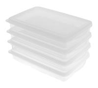 NIHUIFDPY 4Pcs Bacon Container with Lid Clear Plastic Food Storage Box Airtight Cheese Container 500ml Deli Meat Container Stackable Meal Prep Container for Cheese Bacon Ham Deli Meat Keeper