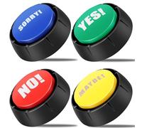 NIHUIFDPY 4PCS Dog Button Talk Training, Voice Recordable Dog Buttons for Communication Pet Training Buzzer, 30 Second Record, Funny Gift for School Study Office Home (4pcs (style 3))