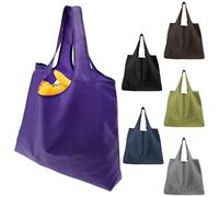 NIHUIFDPY 6Pcs Lightweight Foldable Reusable Shopping Bag, Waterproof Oxford Cloth Tote Bag, 53×42×10cm Large Capacity Storage Handbag with Extended Handle for Camping Beach Supermarket
