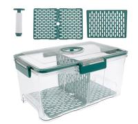 NIHUIFDPY Bread Bin, Airtight Bread Storage Container with Vacuum Pump, Time Recording Bread Box with Lid, Transparent Bread Keeper for Homemade Bread, Toast, Bagel, Donut and Cookies(green)