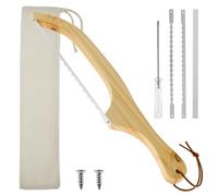 NIHUIFDPY Bread Slicer, 40cm Stainless Steel Bread Bow with Wood Handle, Serrated Bagel Cutter, Wooden Breads Bow Cutter with Replacement Blades, Sourdough Breads Slicer for Bagels Baguettes