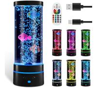 NIHUIFDPY Bubble Fish Lamp Colour Changing Lamp Bubble Fishs Mood Light Decorative Artificial Fish Tank Light USB Lava Lamps Mood Lights with Remote Control for Bedroom Kids Room Living Room Party