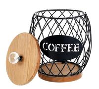 NIHUIFDPY Coffee Pod Holders, Coffee Pod Basket for Counter, Coffees Capsule Holder Decor with Lid, Coffees Bar Accessories for Kitchen Countertop Pods & Espresso Capsules(black)