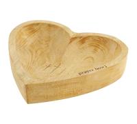 NIHUIFDPY Decorative Dough Wood Bowl, Heart Prayer Bowl with Cards, 22×22×4cm Multipurpose Religious Christians Congregation Gift Wooden Prayer Bowl for Decoration Table Centerpiece(Without Card)
