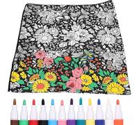 NIHUIFDPY DIY Coloring Blanket with Markers, Color Your Own Throw Blanket for Adults, Fuzzy Velvet Washable Blankets You Can Color, Creative Personalized Cozy Personalized Home Decor Ideal(Flowers)