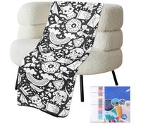 NIHUIFDPY DIY Coloring Blanket with Markers, Color Your Own Throw Blanket for Adults, Fuzzy Velvet Washable Blankets You Can Color, Creative Personalized Cozy Personalized Home Decor Ideal(Pets)