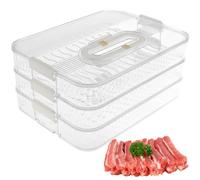NIHUIFDPY Fridge Container Deli Meat Container 3 Layer Fridge Lock Box with Date Recording Function and Lid for Storing Bacon & Products(3 layer)