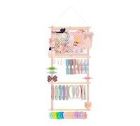 NIHUIFDPY Girls Headband Holder Organizer, Hanging Headbands Display Stand with 30 Hooks, Wall Mounted Girls Hair Accessories Organiser for Toddler Girls Room Wall Decor(Style 2)