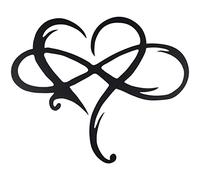 NIHUIFDPY Infinity Heart Metal Wall Decor, Unique Infinity Heart Wall Decor, Metal Love Sign Art Geometric, Wall Sculpture Artwork for Outdoor Indoor Home Wedding Wall Decoration (35X29cm Black)