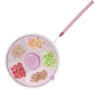 NIHUIFDPY Kids Snack Spinner Toddler Spinner Snack Box with 5 Compartments and Lid Portable Snacks Food Serving Tray Round Divided Kids Snacks Container for Candy Nut Picnic Travel(Purple)