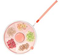 NIHUIFDPY Kids Snack Spinner Toddler Spinner Snack Box with 5 Compartments and Lid Portable Snacks Food Serving Tray Round Divided Kids Snacks Container for Candy Nut Picnic Travel(Pink)