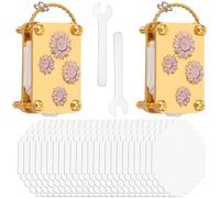 NIHUIFDPY Metal Micro Flower Press Kit for Adults Kids, DIY Mini Flower Pressing Kit with 40 Reusable Specimen Papers and 2 Wrenches for Arts and Crafts Enthusiasts(Sunflower)