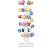 NIHUIFDPY Wood Lollipop Stand, 60 Holes Cake Pop Stand Tree, Decorative Filled Lollipop Display Holder, White Lollipops Cake Stands for Baby Showers Anniversaries Party Wedding Anniversaries(1pcs)