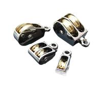 NIHUJALE Stainless Steel Pulley, Metal Sheave Zinc Alloy Fixed Pulley Crown Block Single/Double Pulley For DIY 36/52/75mm(Double pulley 75mm)