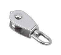 NIHUJALE Stainless Steel Pulley, Single/Double Wheel Swivel Lifting Rope Pulley Set Lifting Wheel Tools Wire Rope Pulley M15/M25(M25-Single Wheel)
