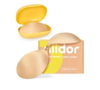 Niidor Magnetic Sticky Adhesive Bra Strapless Invisible Push up Bra for Backless Dress Gift Storage Box Included, Honey, A