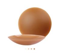 Niidor Non Adhesive Nipple Covers for Women - Reusable Invisible Silicone Pasties - Seamless Stickers With Travel Case (Latte,8cm)