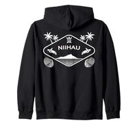 Niihau Hawaii Island Sea Turtle Palm Forbidden Isle Souvenir Zip Hoodie