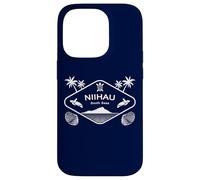 Niihau South Seas Sea Turtle Palm Trees Souvenir Hawaii Case for iPhone 14 Pro