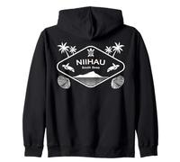 Niihau South Seas Sea Turtle Palm Trees Souvenir Hawaii Zip Hoodie