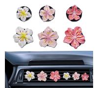 NIIIYTYB 6Pcs Cute Car Air Freshener Vent Clips Flower Air Vent Clips for Fresheners Pink Hawaiian Hibiscus and Cherry Blossom Car Accessories Aesthetic Interior Decor for Women Peach Blossom