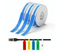 NIIMBOT 3 Rolls Blue Cable Labels for D11/D110/D101 Label Maker | Waterproof & Wear-Resistant Labels, 12.5x109mm, 60 Labels/Roll Strong Adhesive for Wire Marking, Network Cable ID