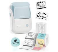 NIIMBOT B1 Label Maker Machine, 2 Inch Bluetooth Thermal Label Printer, Easy to Use Sticker Printer Compatible with iOS and Android, with 1 Roll Waterproof Labels (With 3 rolls of labels, Light Blue)