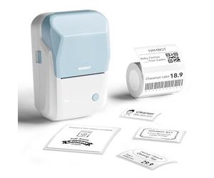 NIIMBOT B1 Label Maker with 1 Roll Tape, 2 Inch Portable Bluetooth Label Printer, 20-50mm Printing Size Thermal Label Maker Machine for Home,School,Office,Retail (Blue White)