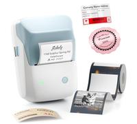 NIIMBOT B1 Pro Label Maker with 1 Roll Label, 300 DPI HD Bluetooth Thermal Label Printer for Home Office Small Business Organization, for DIY Crafts, Scrapbook, Photos, Meomo, Blue