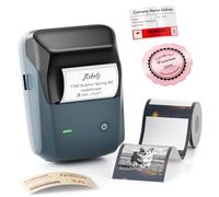 NIIMBOT B1 Pro Label Maker with 1 Roll Label, 300 DPI HD Bluetooth Thermal Label Printer for Home Office Small Business Organization, for DIY Crafts, Scrapbook, Photos, Meomo, Blue