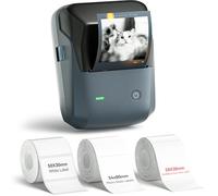 NIIMBOT B1 Pro Label Maker with 3 Roll Labels, 300 DPI HD Bluetooth Thermal Label Printer for Home Office Small Business Organization, for DIY Crafts, Scrapebook, Photos, Meomo