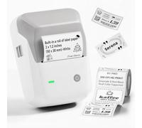 NIIMBOT B1Pro Label Maker, 300DPI HD Sticker Printer for Photo, Gray | Red&Black Dual-Color Label Printer for Stores, Small Business, Built-in a Roll of Label(2 x 1.2 inches-White)