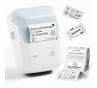 NIIMBOT B1Pro Label Maker, 300DPI HD Sticker Printer for Photo, Light Blue | Red&Black Dual-Color Label Printer for Stores, Small Business, Built-in a Roll of Label(2 x 1.2 inches-White)