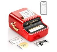 NIIMBOT B21 Label Maker Bluetooth,Thermal Label Printer Mini Sticker Maker Machine, Printing Size 20-50mm for Clothing Jewelry Supermarket Small Business with 1 Roll White 50x30mm Label (Red)